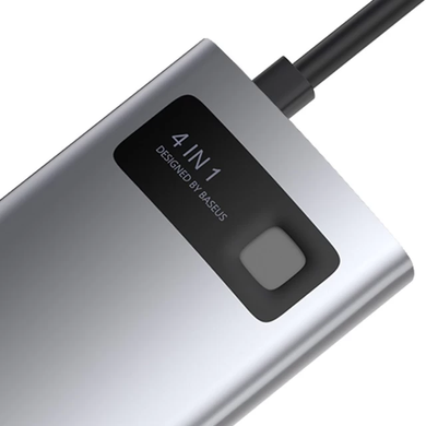 Купити USB-хаб Baseus Metal Gleam Series 4-in-1 Multifunctional Type-C to USB3.0+USB2.0+HDMI+USB-C Gray