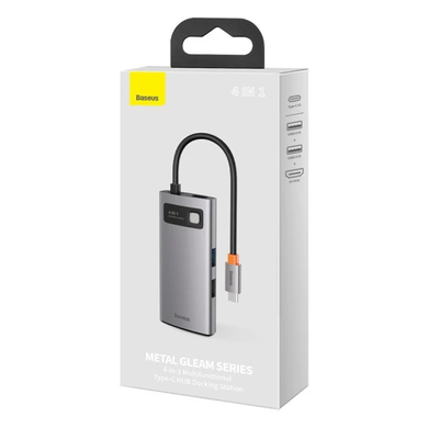 Купити USB-хаб Baseus Metal Gleam Series 4-in-1 Multifunctional Type-C to USB3.0+USB2.0+HDMI+USB-C Gray