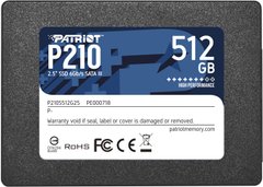 Купити Накопичувач SSD Patriot P210 512GB 2.5" SATA III (6Gb/s) 3D TLC NAND