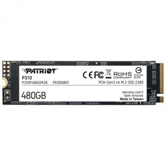 Купити Накопичувач SSD Patriot P310 480GB M.2 2280 3D TLC NAND
