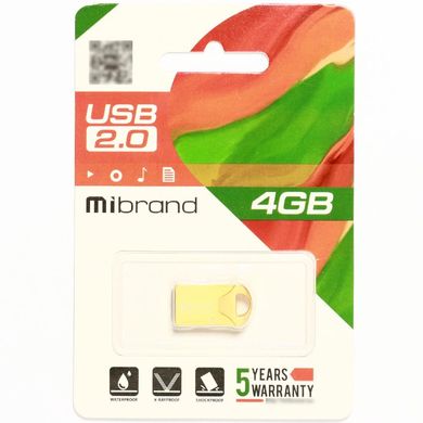 Купити Флеш-накопичувач Mibrand Hawk USB2.0 4GB Gold
