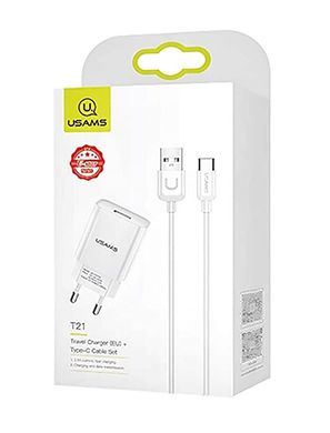 Купити Сетевое зарядное устройство Usams T21 Charger kit T18 single USB EU charger White