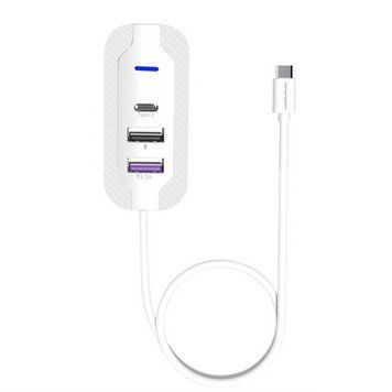 Купити USB-хаб WUW-C246 3-in-1 USB-C to 2 USB-A, USB-C White