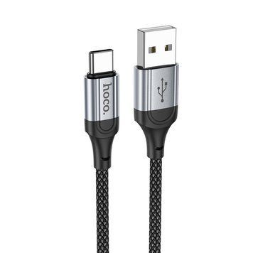 Купити Кабель HOCO X102 USB to Type-C 3A, 1m, nylon, aluminum connectors, Black