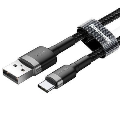 Купити Кабель Baseus Cafule Cable USB For Type-C 3A 2m Серый+Чёрный