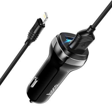 Купити Автомобільний зарядний пристрій Hoco Z40 charger set(iP) 2 × USB Black