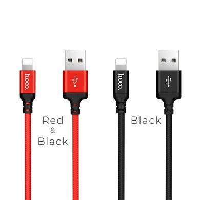 Купити Кабель HOCO X14 USB to iP 2A, 2m, nylon, aluminum connectors, Black