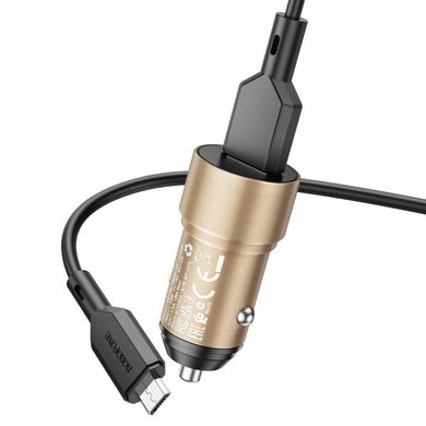 Купити Автомобільний зарядний пристрій Borofone BZ19A charger set(Micro) USB-A Gold