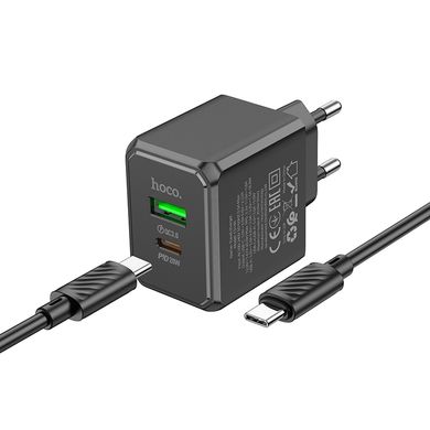 Купити Мережевий зарядний пристрій Hoco CS14A charger set(Type-C to Type-C) Black