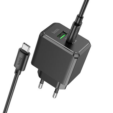 Купити Сетевое зарядное устройство Hoco CS14A charger set(Type-C to Type-C) Black