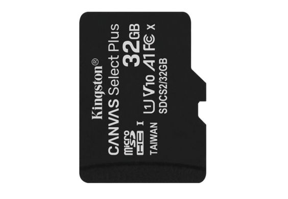 Купити Карта пам'яті Kingston microSDHC Canvas Select Plus 32GB Class 10 UHS-I A1 W-100MB/s R-100MB/s +SD-адаптер