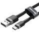Кабель Baseus Cafule Cable USB For Type-C 3A 2m Серый+Чёрный
