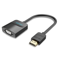 Купити Адаптер Vention HDMI to VGA F (with MicroUSB F and 3,5mm F) 0,15 м Black