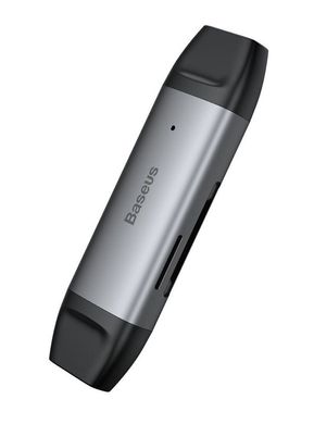 Купити Картрідер Baseus Lentil - Cabin card reader USB 3.0 type-A, type-C Gray - Уцінка