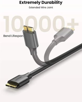 Купити Кабель UGREEN US130 USB3.0 A Male MicroUSB B 2m Black