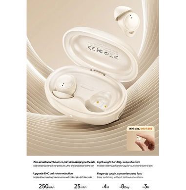 Купити Бездротові навушники REMAX Sleep True Wireless Stereo Music Call Earphones TWS-21" Beige