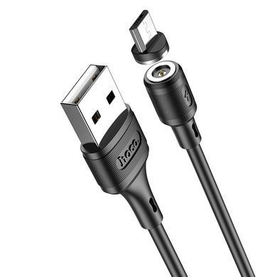 Купити Кабель HOCO X52 USB to Micro 2.4A, 1m, PVC, PVC connectors, magnetic, Black
