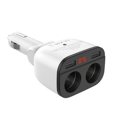 Купити Автомобільний зарядний пристрій HOCO Z28 Power ocean cigarette lighter in-car charger with digital display White