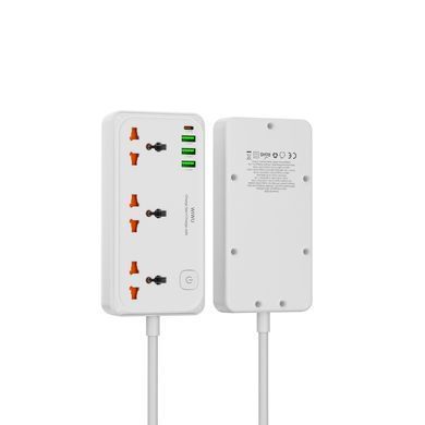 Купити Мережевий подовжувач WIWU 30W Cube Multiple Function GaN Power Strip 1C3A+3 sockets Wi-S005 EU White