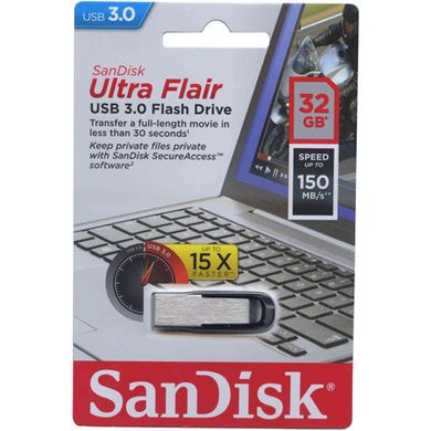 Купити Флеш-накопитель SanDisk Ultra Flair USB3.0 32GB Silver-Black