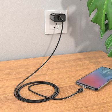 Купити Кабель HOCO X52 USB to Micro 2.4A, 1m, PVC, PVC connectors, magnetic, Black