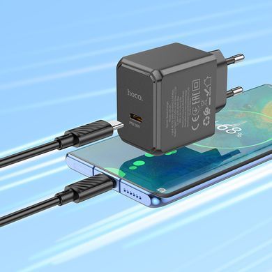Купити Сет сетевой зарядный устройство HOCO CS13A Ocean single port PD20W charger set(Type-C to Type-C) Black