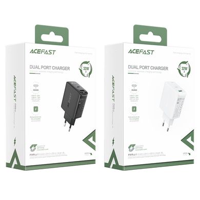 Купити Сетевое зарядное устройство ACEFAST A5 PD32W(USB-C+USB-A) dual port charger White