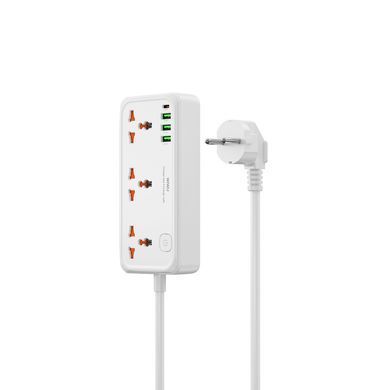 Купити Мережевий подовжувач WIWU 30W Cube Multiple Function GaN Power Strip 1C3A+3 sockets Wi-S005 EU White