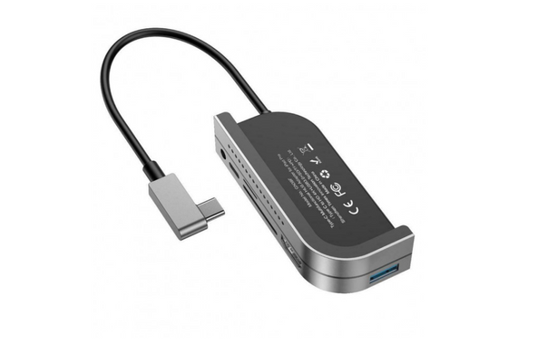 Купити USB-хаб Baseus Bend Angle No.7 Multifunctional Type-C HUB Converter（Upgrade) Dark Grey