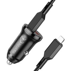 Купити Автомобильное зарядное устройство Borofone BZ18A PD20W+QC3.0 car charger set(Type-C to iP) USB-A/Type-C Black