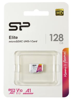 Купити Карта памяти SiliconPower microSDXC Elite Color 128GB Class 10 UHS-I (U1) V10 A1 W-10MB/s R-80MB/s