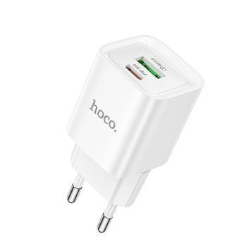Купити Мережевий зарядний пристрій HOCO C147A Charm PD20W+QC3.0 charger (EU) White