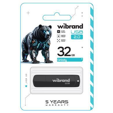 Купити Флеш-накопитель Wibrand USB 2.0 Grizzly 32Gb Black