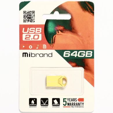 Купити Флеш-накопитель Mibrand Hawk USB2.0 64GB Gold