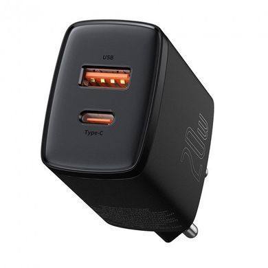 Купити Мережевий зарядний пристрій Baseus Compact Quick Charger U+C 20W EU Black