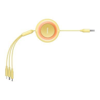 Купити Кабель Baseus Bright Mirror 2 Series Retractable 3-in-1 Fast Charging Data Cable USB to M+L+C 3.5A 1.1m yellow