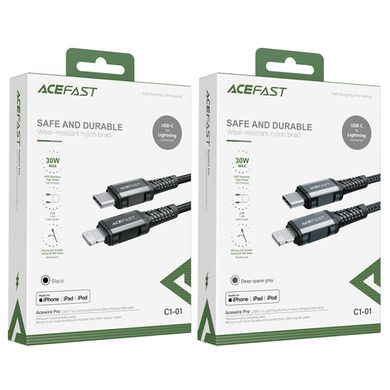 Купити Кабель ACEFAST C1-01 USB Type-C lightning 3 A 1,2m Black