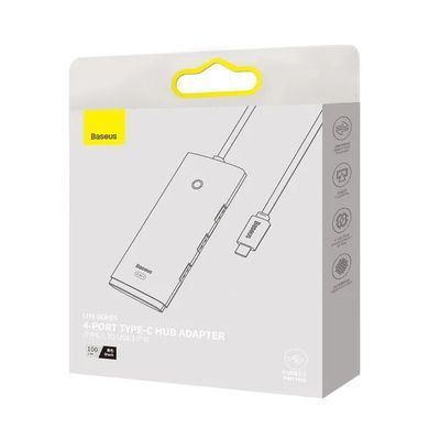 Купити USB-Hub Baseus Lite Series 4-Port Type-C HUB Adapter (Type-C to USB 3.0*4 ) 1m Black