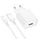 Мережевий зарядний пристрій BOROFONE BA74A Aspirer single port charger set(Micro) White