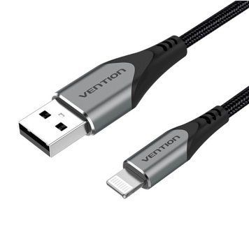Купити Кабель Vention USB 2.0 A to Lightning Cable 1M Gray Aluminum Alloy Type (LABHF)