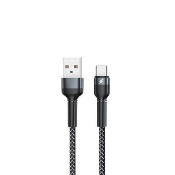 Купити Кабель "REMAX Jany Series Aluminum Alloy Braided 2.4A data cable RC-124m/i/a" Type-C-Black