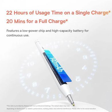 Купити Стилус Baseus Wise Writing HN1 Universal Version Wired Charging 2-in-1 Stylus For HUAWEI/XIAOMI Moon White (With Type-C Cable*1 and Tip*1 and Palm Rejection Gloves*1)