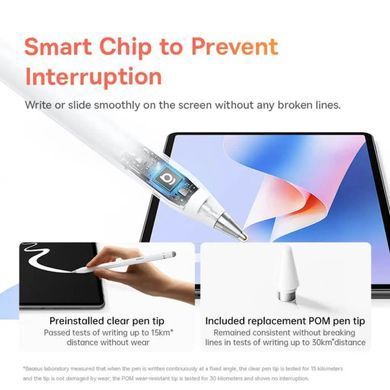 Купити Стилус Baseus Wise Writing HN1 Universal Version Wired Charging 2-in-1 Stylus For HUAWEI/XIAOMI Moon White (With Type-C Cable*1 and Tip*1 and Palm Rejection Gloves*1)
