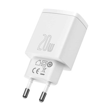 Купити Сетевое зарядное устройство Baseus Compact Quick Charger U+C 20W EU White