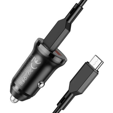 Купити Автомобильное зарядное устройство Borofone BZ18A PD20W+QC3.0 car charger set(Type-C to Type-C) USB-A/Type-C Black