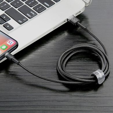 Купити Кабель Baseus Cafule Lightning USB 2.4 A 1m Black-Gray