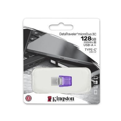 Купити Флеш-накопитель Kingston USB 3.2 DT microDuo 3C 128GB (Type-AType-C) (200Mbs)