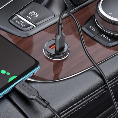Купити Автомобильное зарядное устройство Borofone BZ18A PD20W+QC3.0 car charger set(Type-C to Type-C) USB-A/Type-C Black
