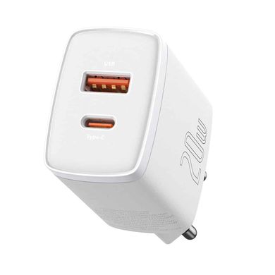 Купити Мережевий зарядний пристрій Baseus Compact Quick Charger U+C 20W EU White