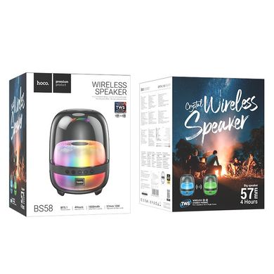 Купити Портативная колонка Hoco BS58 Crystal colorful luminous BT speaker Magic Black Night